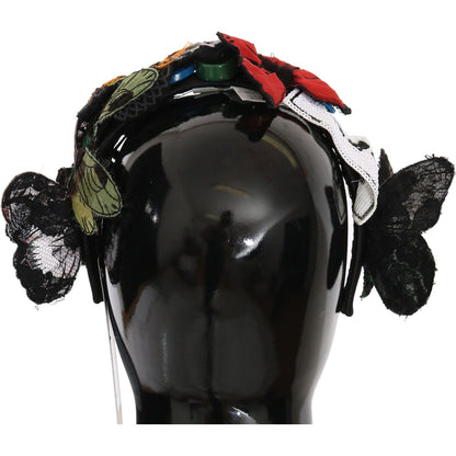 Dolce & Gabbana Tiara Floral Butterfly Sequin Diadem Headband Diadem