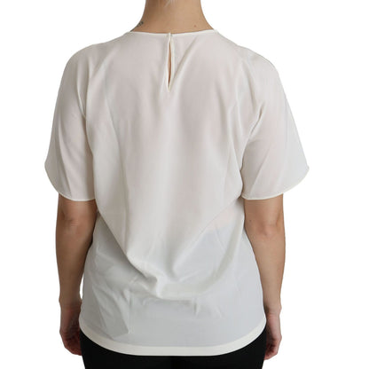 Dolce & Gabbana White #dgfamily Patch Short Sleeve Blouse Top