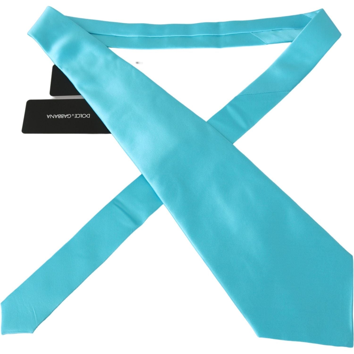 Dolce & Gabbana Light Blue Wide Mens Necktie Accessory 100% Silk Tie