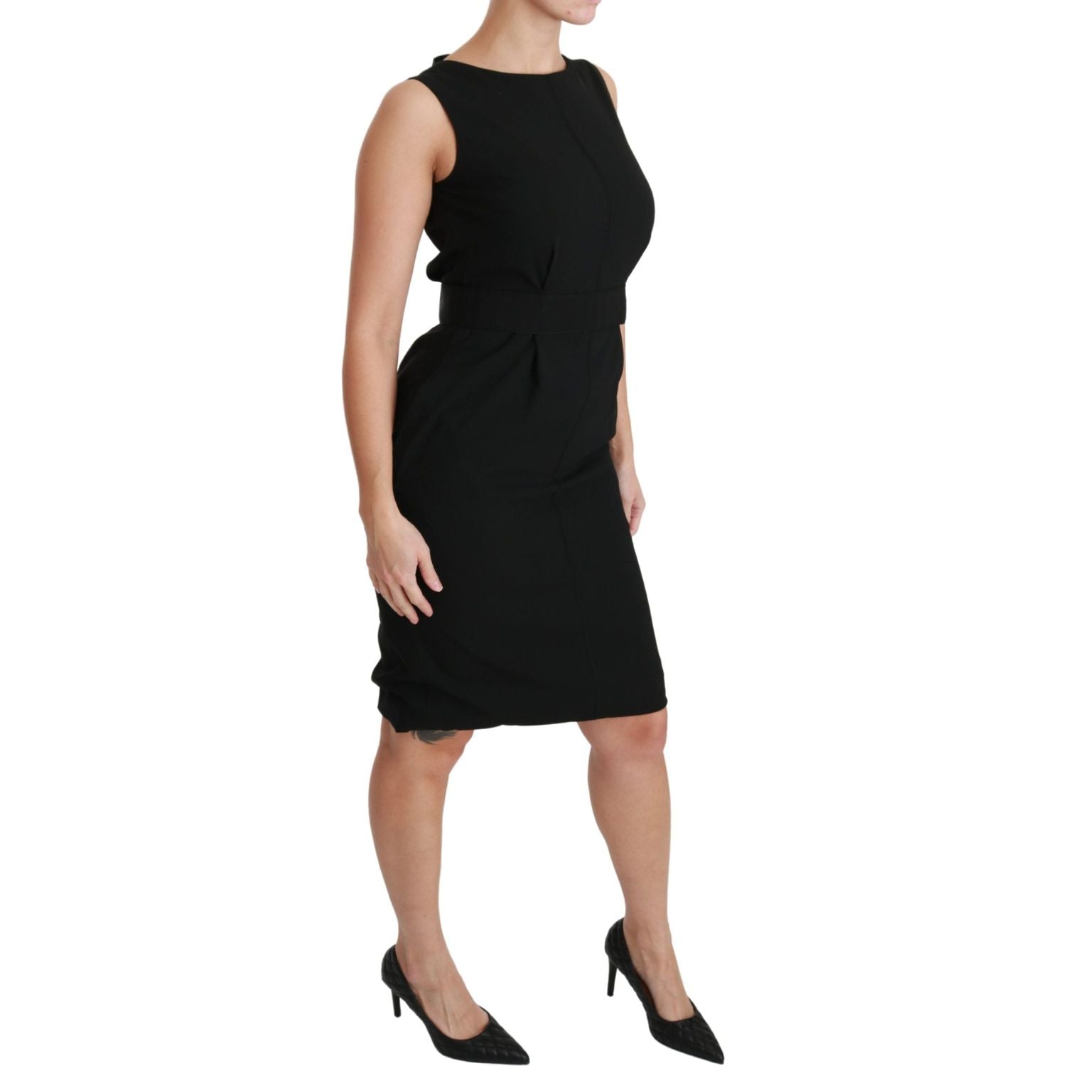 Dolce & Gabbana Black Sheath Stretch Formal Dress