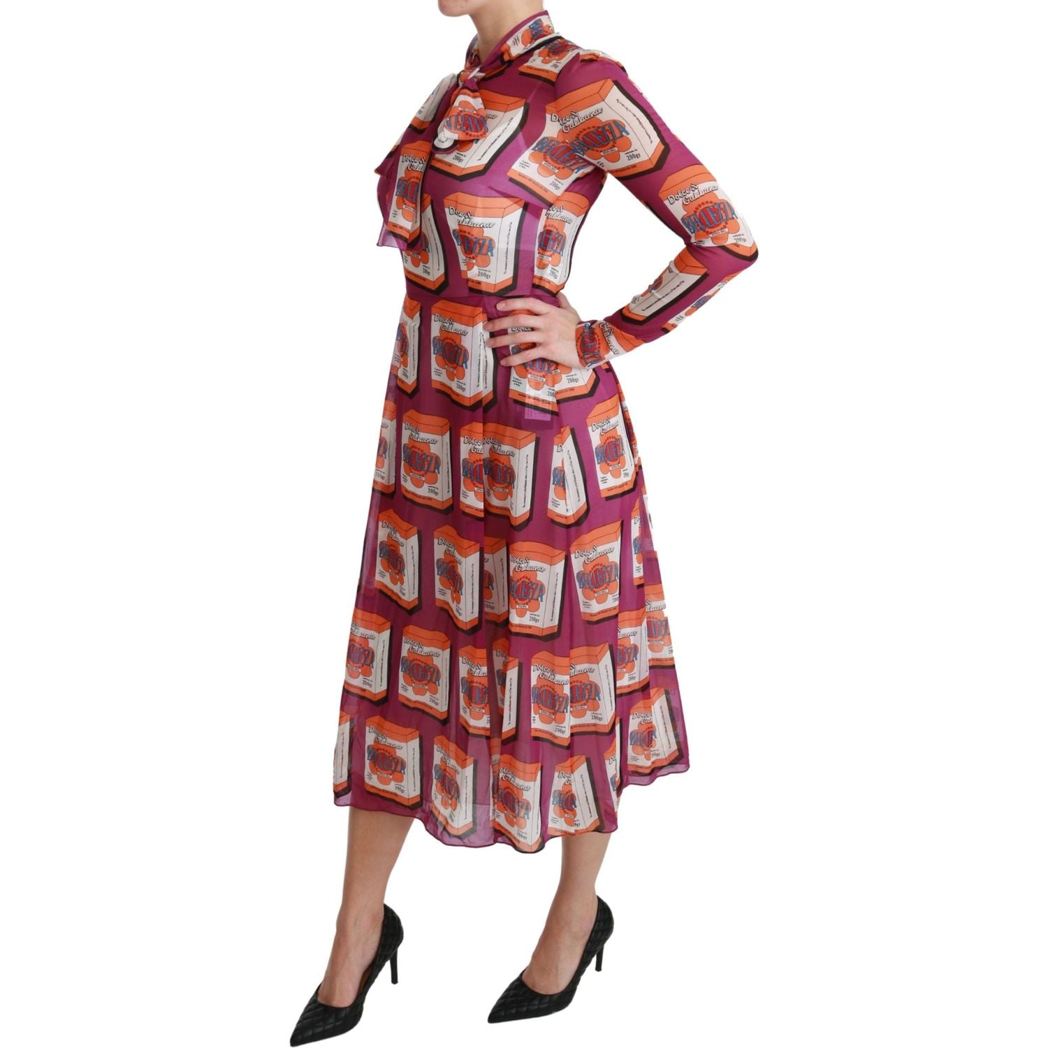 Dolce & Gabbana Purple Silk Bellezza A-Line Gown Dress