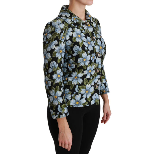 Dolce & Gabbana Multicolor Floral Blazer Coat Polyester Jacket