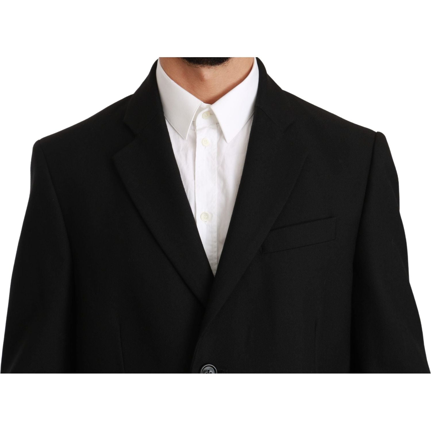 Dolce & Gabbana Black 100% Wool Jacket Coat Blazer