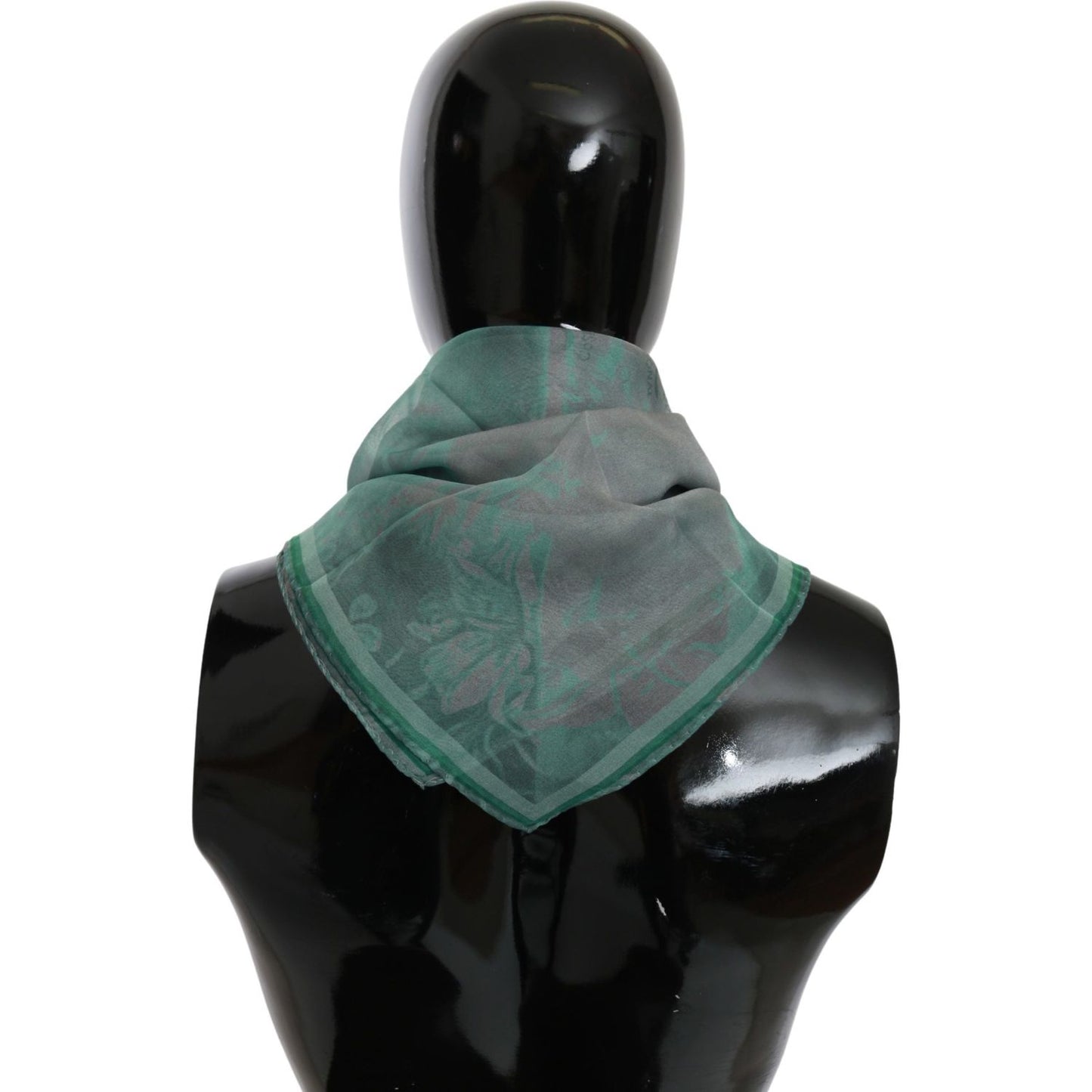 Costume National Green Silk Shawl Foulard Wrap Scarf