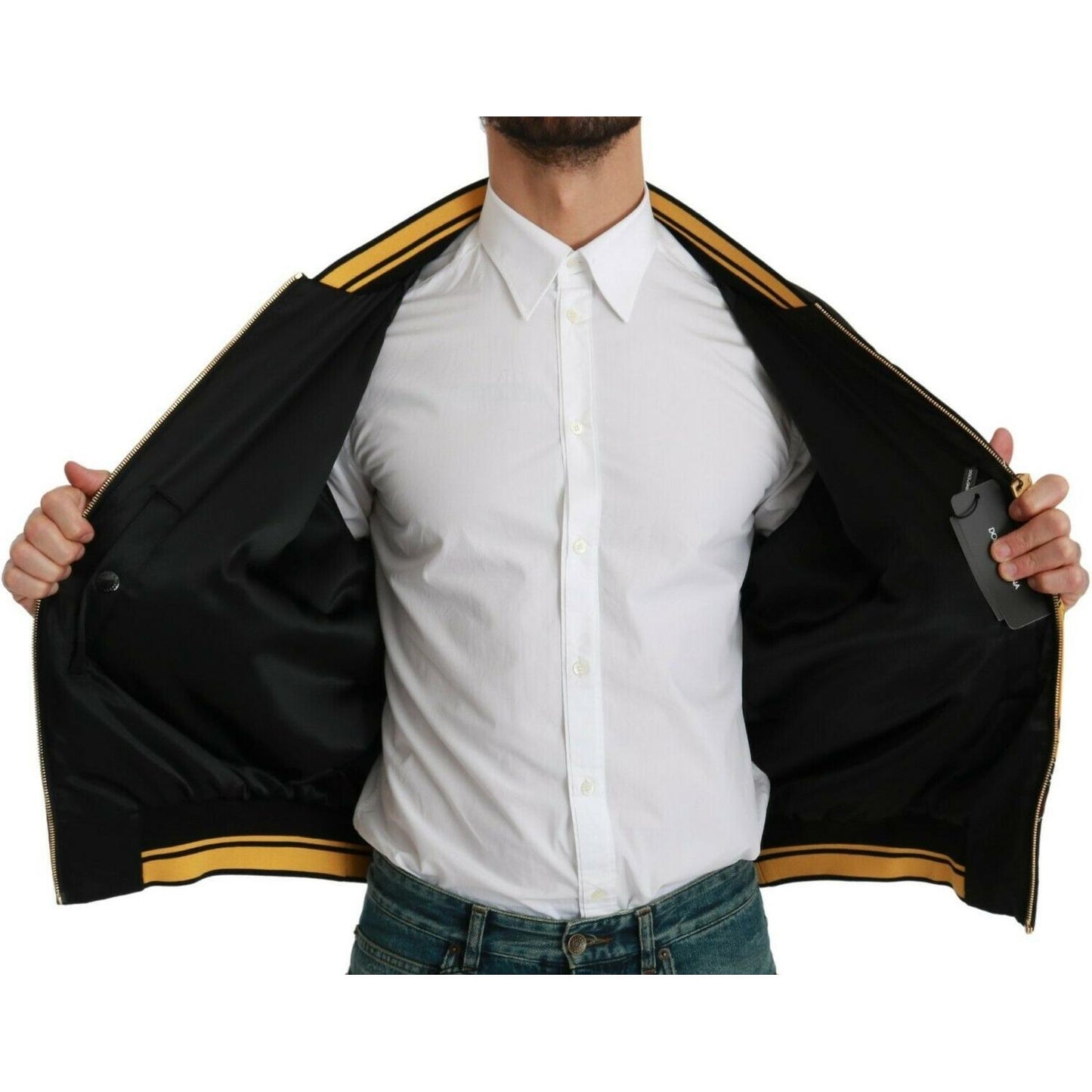 Dolce & Gabbana Black YEAR OF THE PIG Bomber Jacket