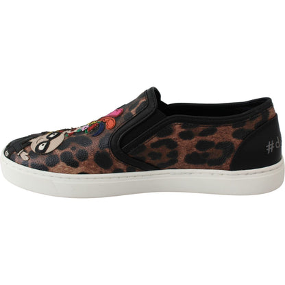 Dolce & Gabbana Leather Leopard #dgfamily Loafers Shoes