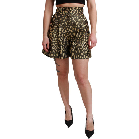 Dolce & Gabbana Black Gold High Waist Mini Cotton Shorts SKI1446-40