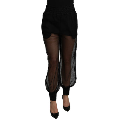 Dolce & Gabbana Black See Through Jogger Polyester Pants Jeans & Pants