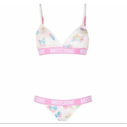 Moschino White My Little Pony Bra Briefs Set Two Piece Bikini
