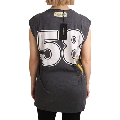 Dolce & Gabbana Gray Cotton L' Amore Top Tank T-shirt