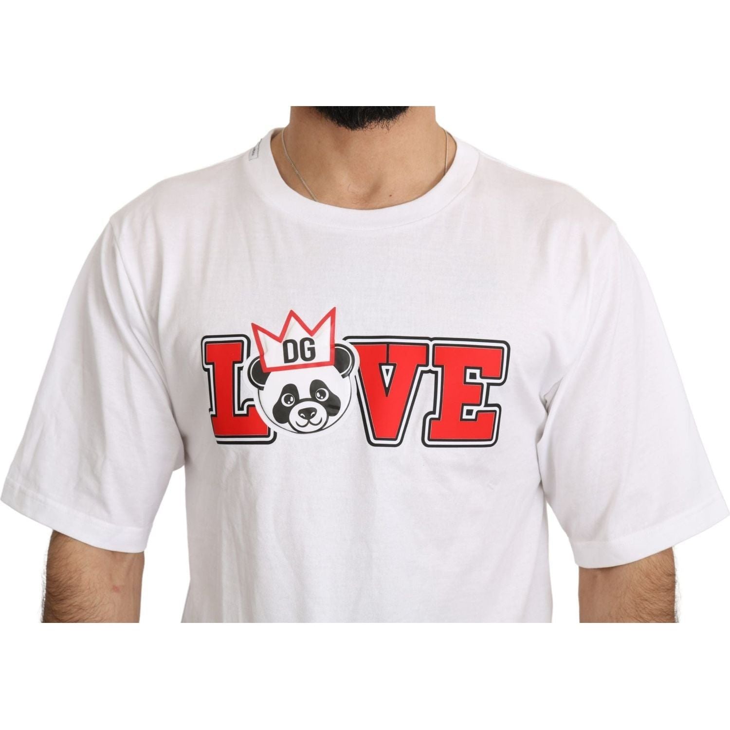 Dolce & Gabbana White Love Panda Print Top T-shirt