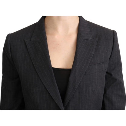 Dolce & Gabbana Gray Single Breasted Blazer Cotton Jacket
