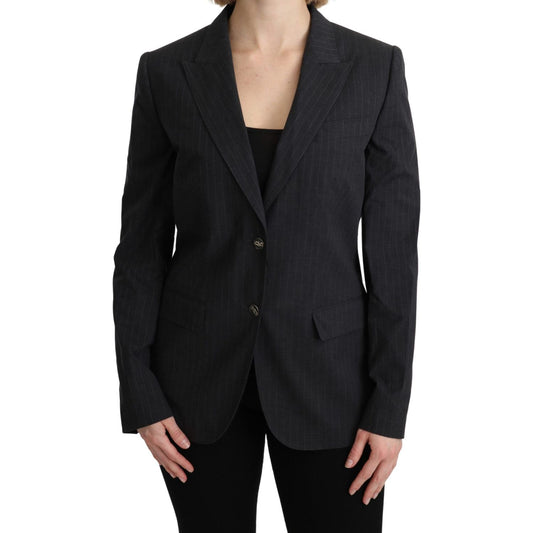 Dolce & Gabbana Gray Single Breasted Blazer Cotton Jacket