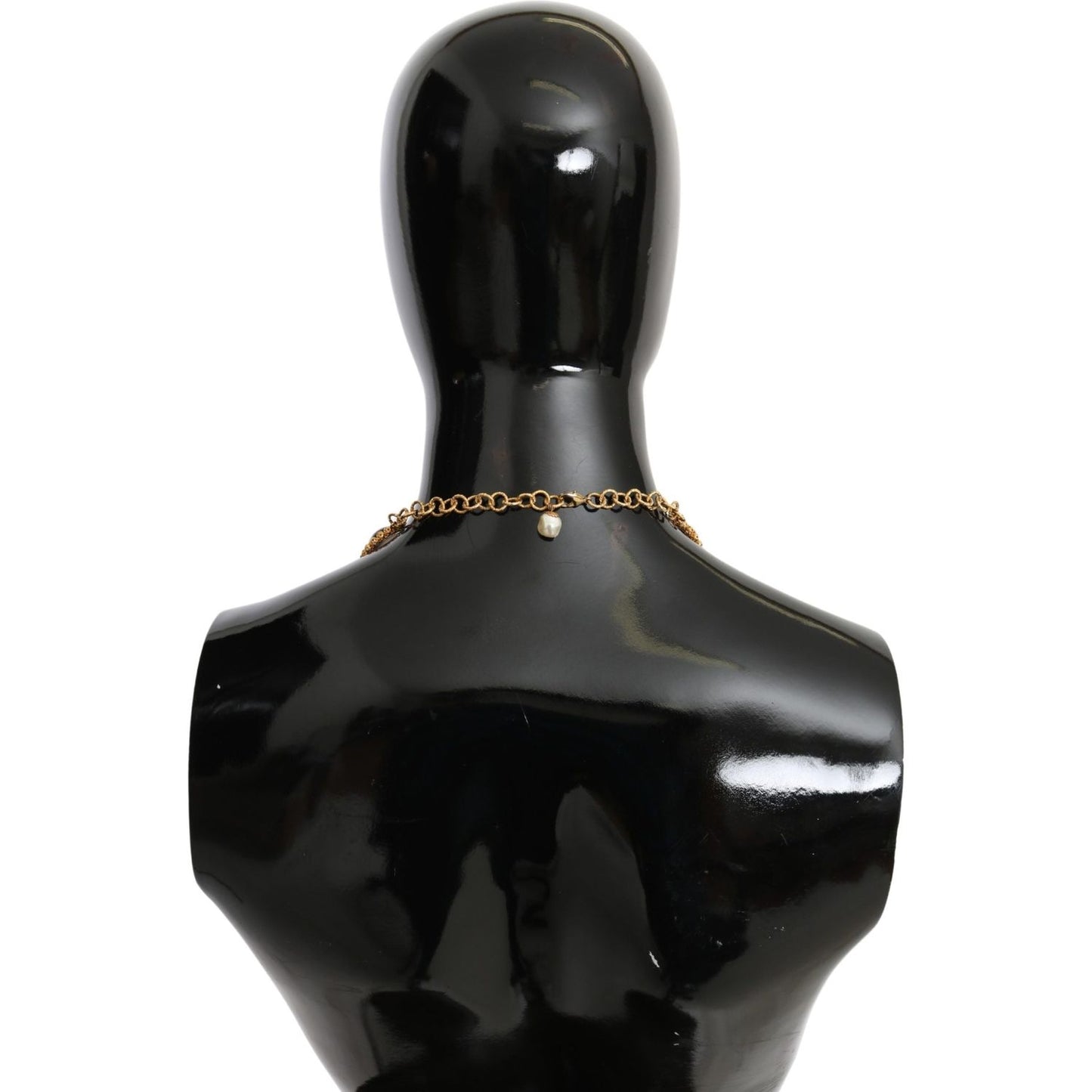 Dolce & Gabbana Red Purple Crystal Floral Chain Statement Gold Brass Necklace Necklace