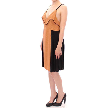 FILOS Black Bronze Silk Sleeveless Above Sheath Dress Dresses