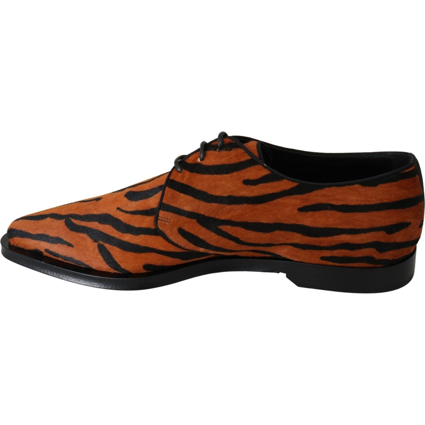 Dolce & Gabbana Orange Pony Hair Formal Dress Broque Shoes LA7208-41
