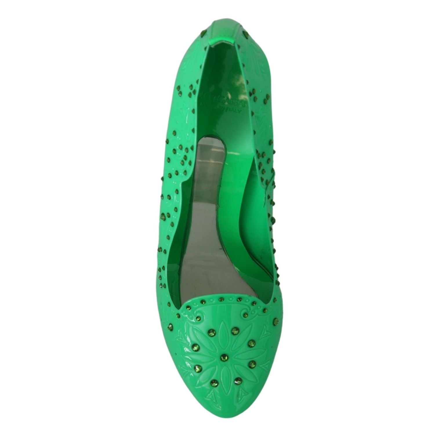Dolce & Gabbana Green Crystal Floral Heels CINDERELLA Shoes