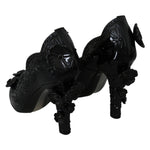 Dolce & Gabbana Black Floral Crystal CINDERELLA Heels Shoes