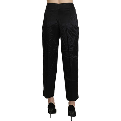 BENCIVENGA Black High Waist Straight Cropped Dress Trouser Pants Jeans & Pants