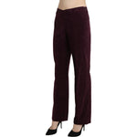 BENCIVENGA Elegant High Waist Straight Purple Pants BENCIVENGA Black