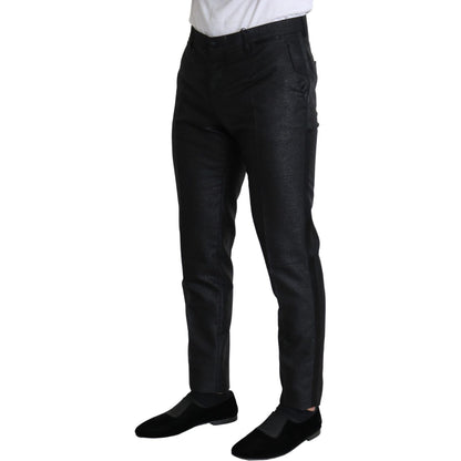 Dolce & Gabbana Black Metallic Skinny Trouser Dress Jeans & Pants
