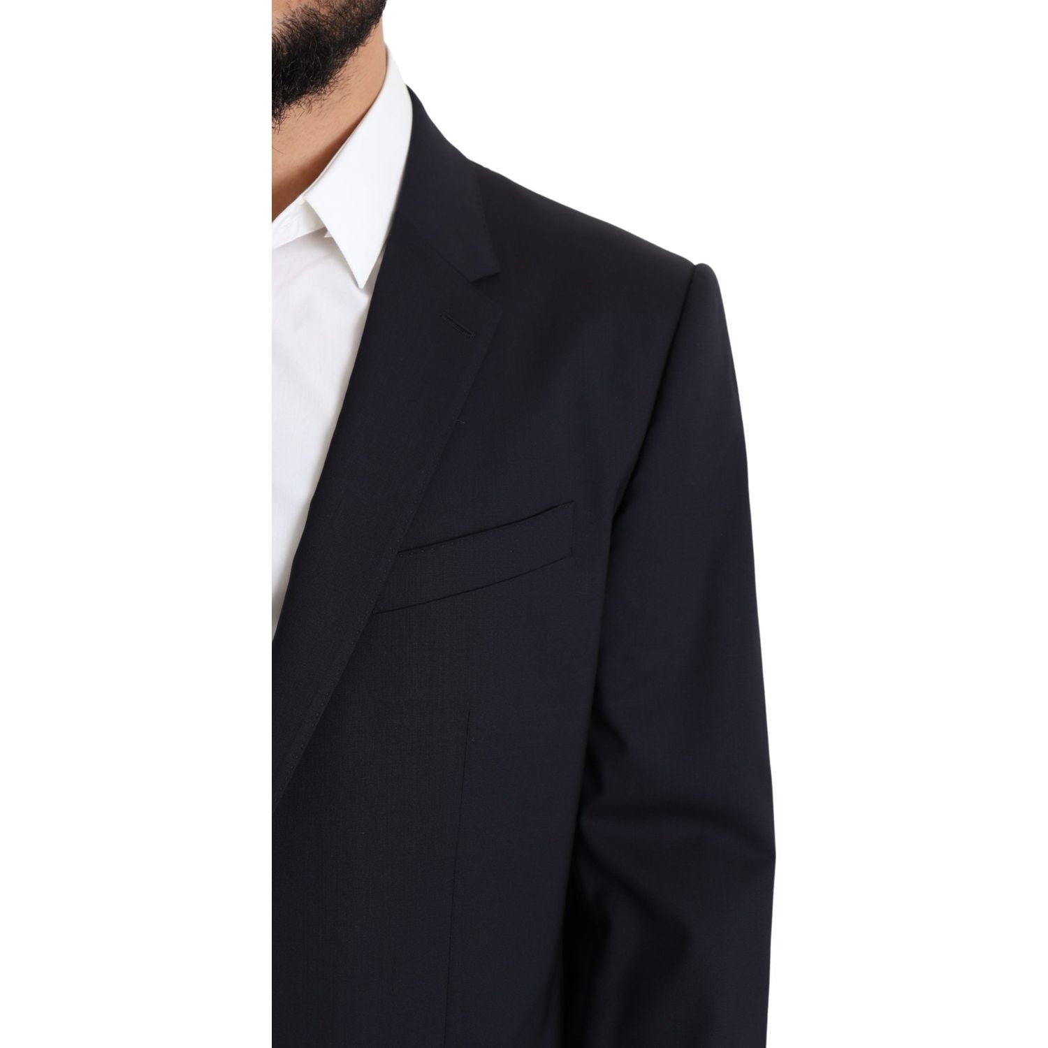 Dolce & Gabbana Black Wool Stretch Men Coat MARTINI Blazer