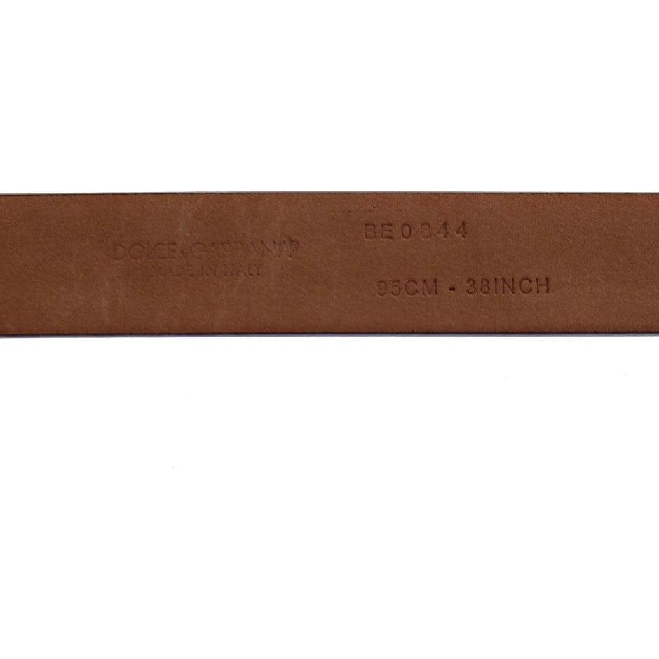 Dolce & Gabbana Purple Leather Logo Cintura Gürtel Belt