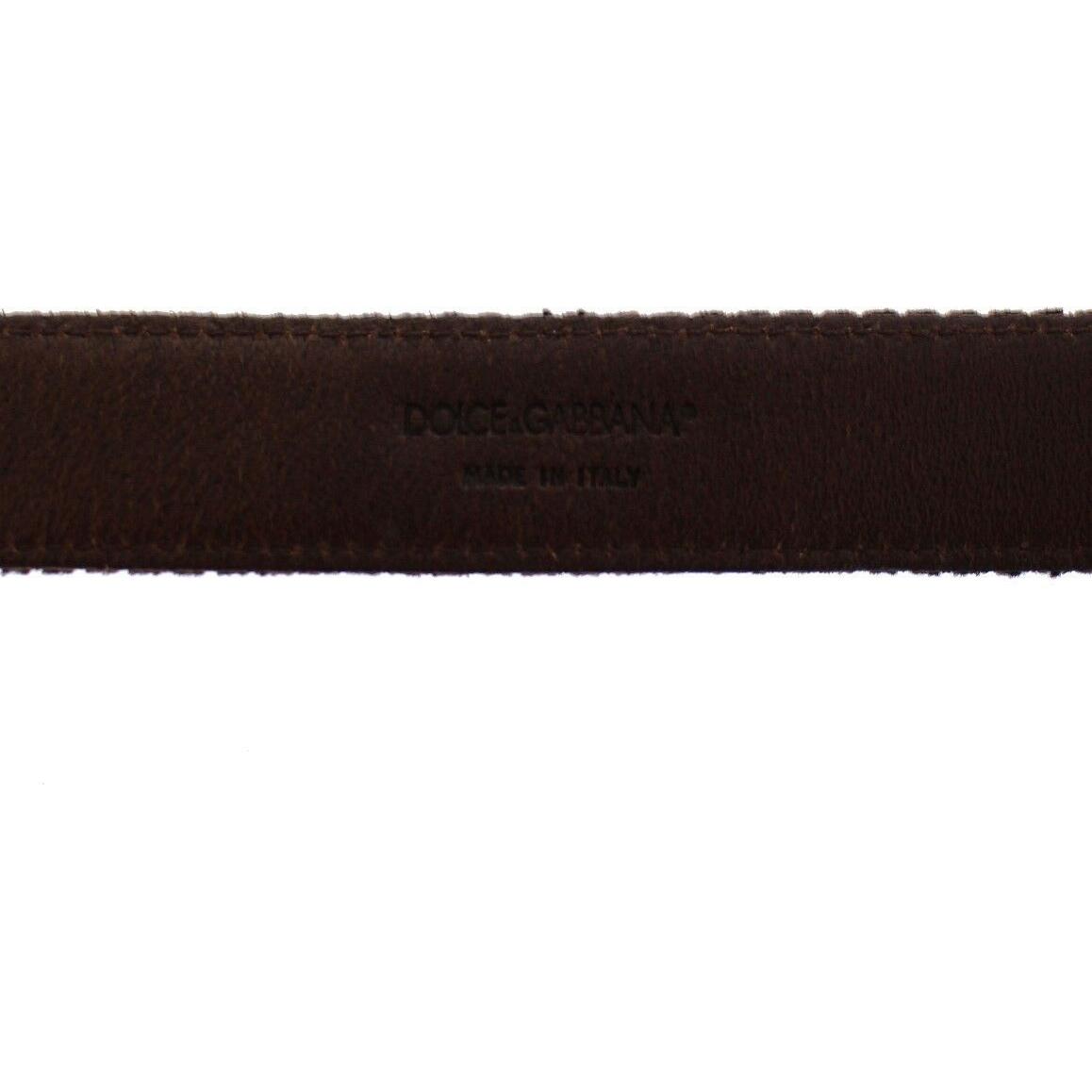 Dolce & Gabbana Brown Leather Logo Cintura Gürtel Belt Belt