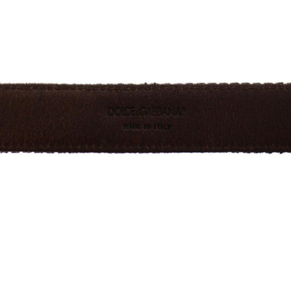 Dolce & Gabbana Brown Leather Logo Cintura Gürtel Belt Belt