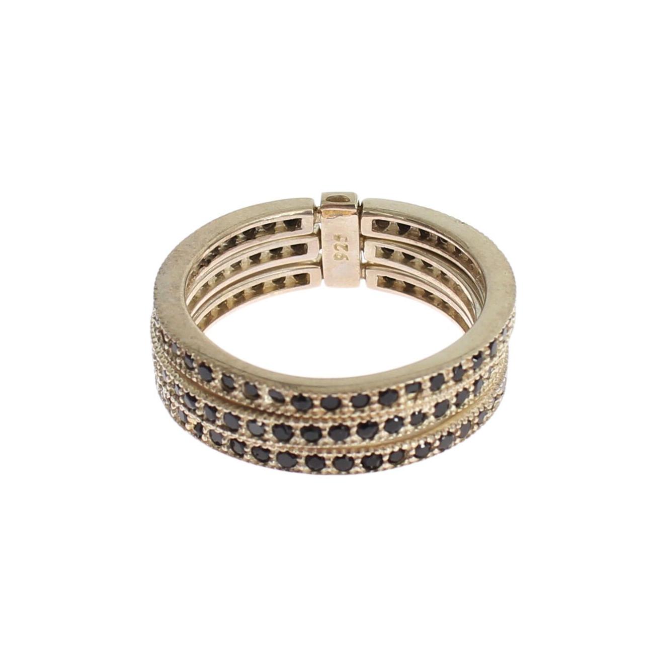 Nialaya Black CZ 925 Sterling Silver Womens Ring Ring