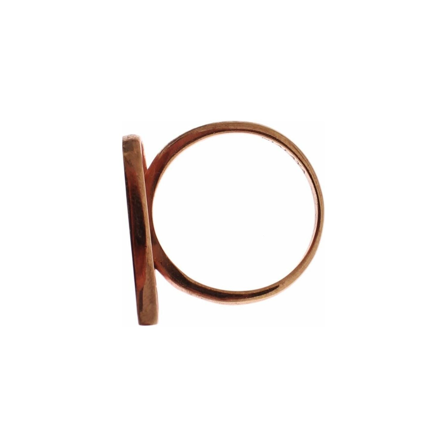 Nialaya Pink Gold 925 Silver Womens Clear CZ Ring