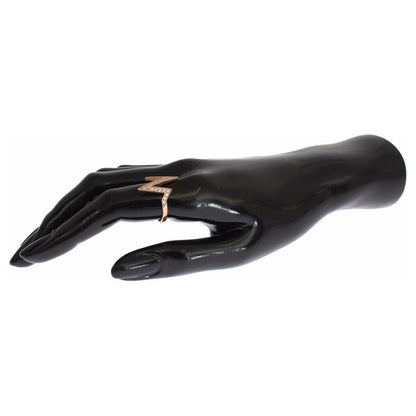 Nialaya Pink Gold 925 Silver Womens Clear Ring Ring