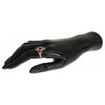 Nialaya Pink Gold Plated Silver CZ Crystal Ring Ring Nialaya Dark Slate Gray
