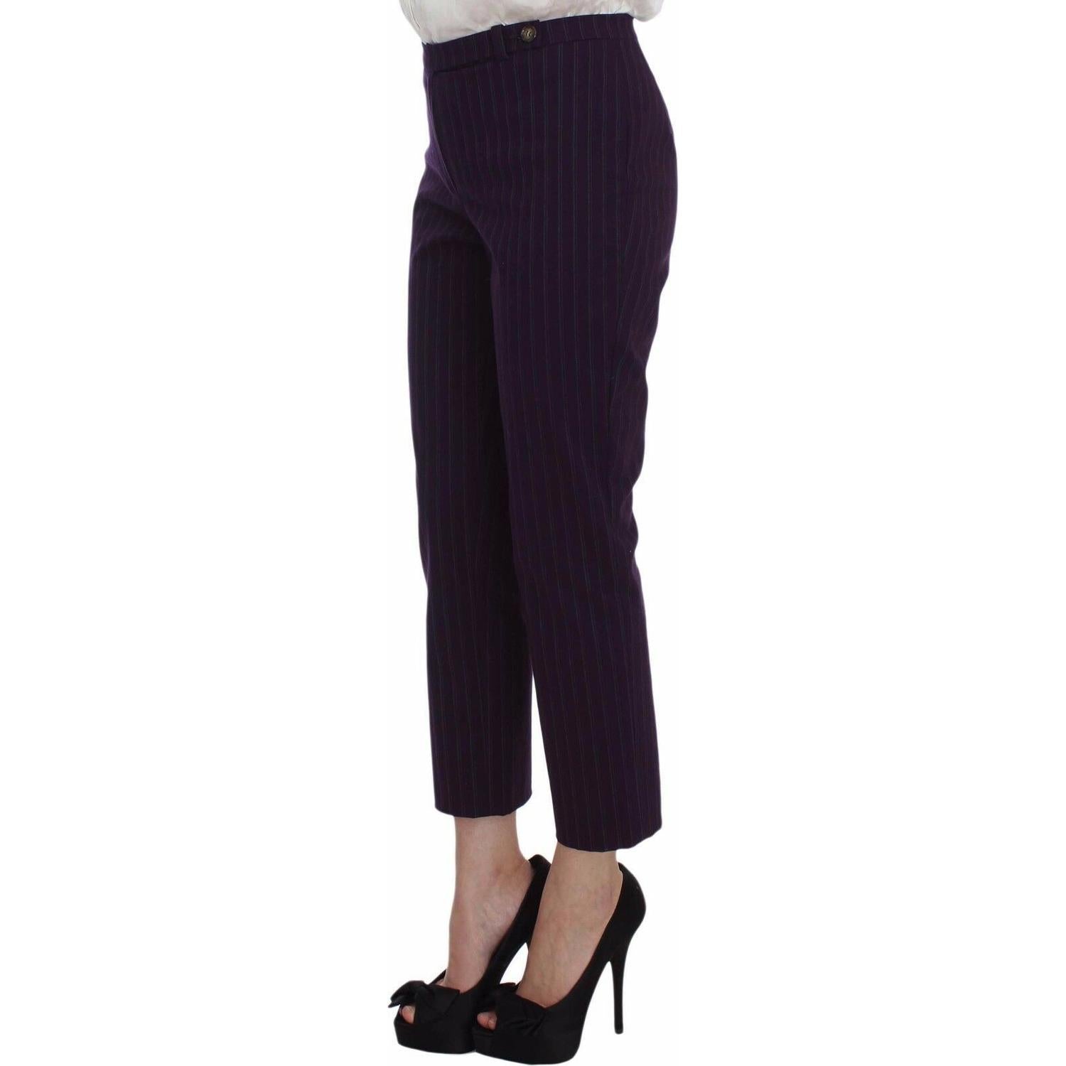 BENCIVENGA Purple Striped Stretch Coat Blazer Pants Suit