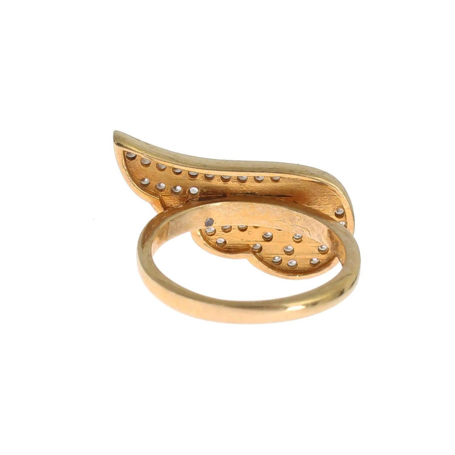 Nialaya Womens Clear CZ Gold 925 Silver Authentic Ring