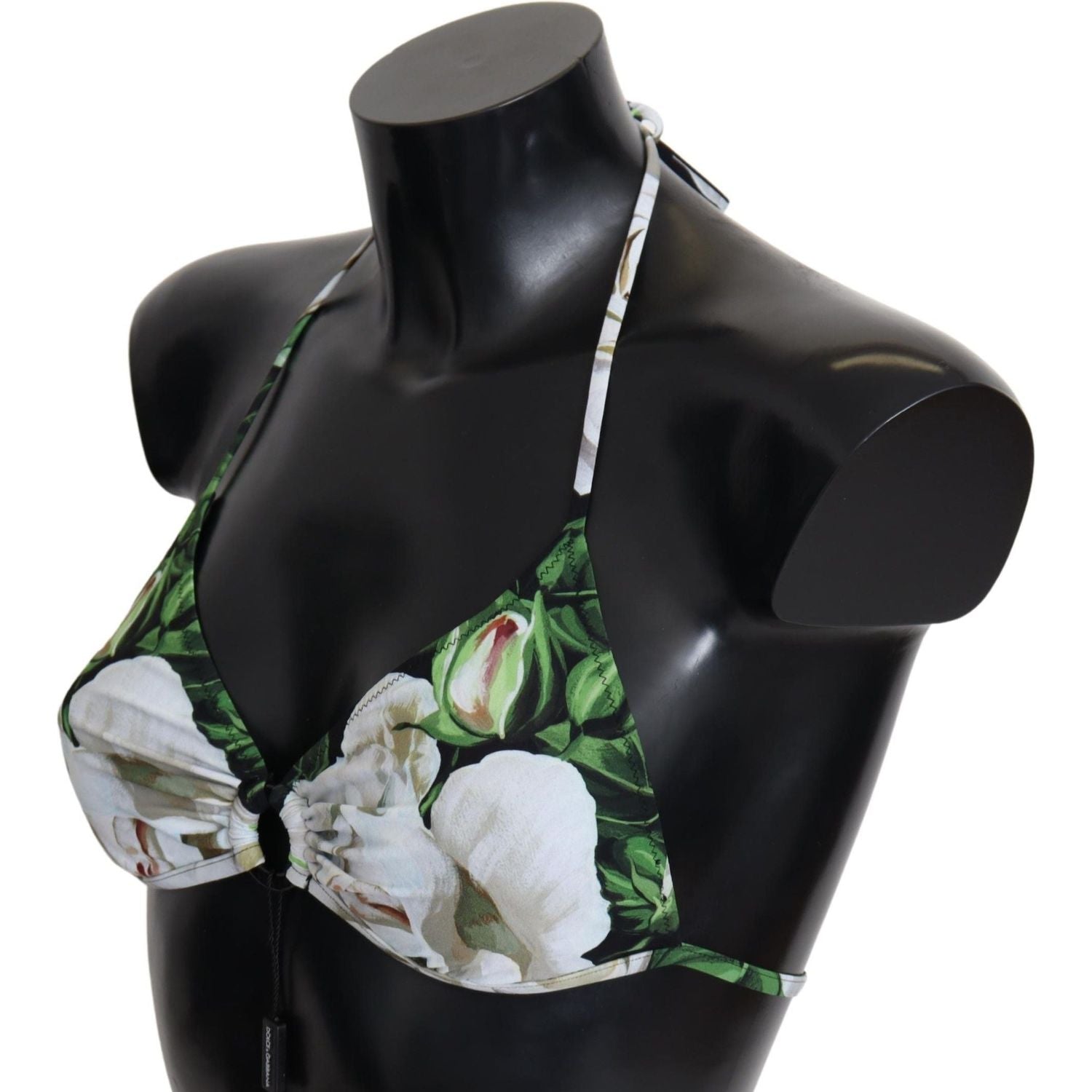 Dolce & Gabbana Multicolor Floral Print Halter Swimwear Bikini Top