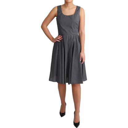 Dolce & Gabbana Black Polka Dotted Cotton A-Line Dress