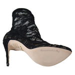 Dolce & Gabbana Black Lace Taormina High Heel Boots Shoes
