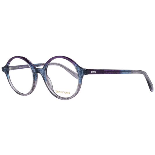 Emilio Pucci Purple Plastic Glasses (Frames) for women, full-rim style with branded case, durable plastic material.