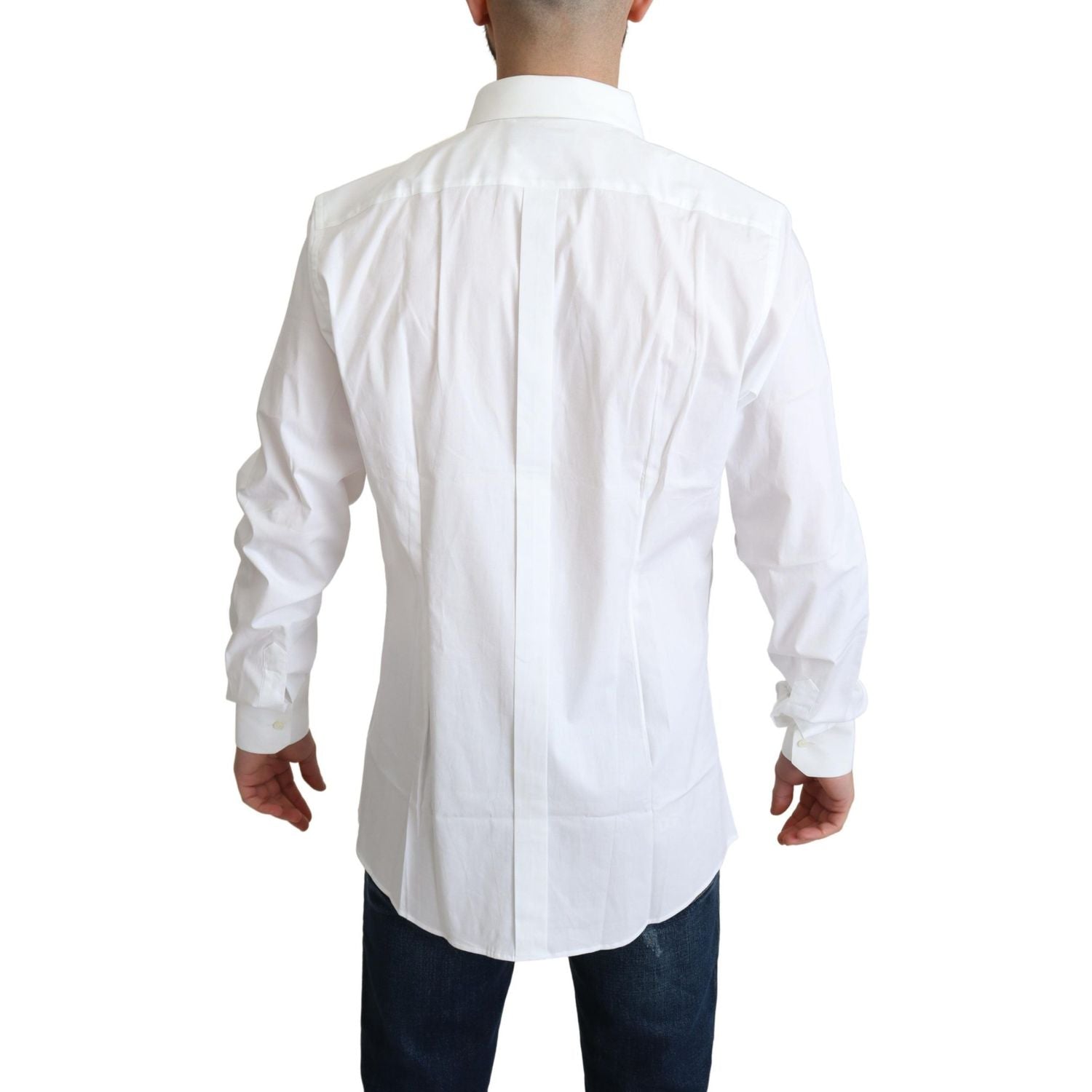 Dolce & Gabbana White Cotton Stretch Men Dress Formal Shirt
