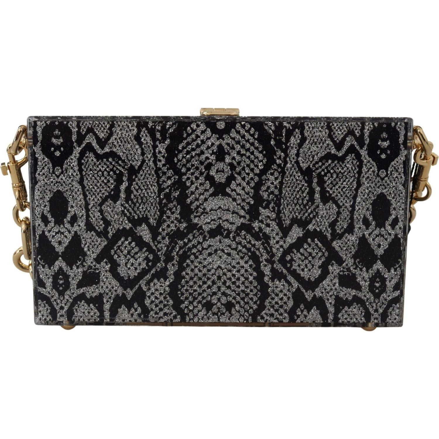 Dolce & Gabbana Gray Fashion Devotion Clutch Plexi SICILY BOX Purse