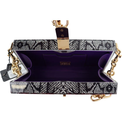 Dolce & Gabbana Gray Fashion Devotion Clutch Plexi SICILY BOX Purse WOMAN SHOULDER BAGS