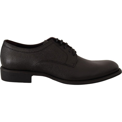Dolce & Gabbana Black Leather Lace Up Mens Formal Derby Shoes