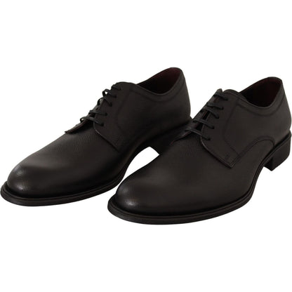 Dolce & Gabbana Black Leather Lace Up Mens Formal Derby Shoes