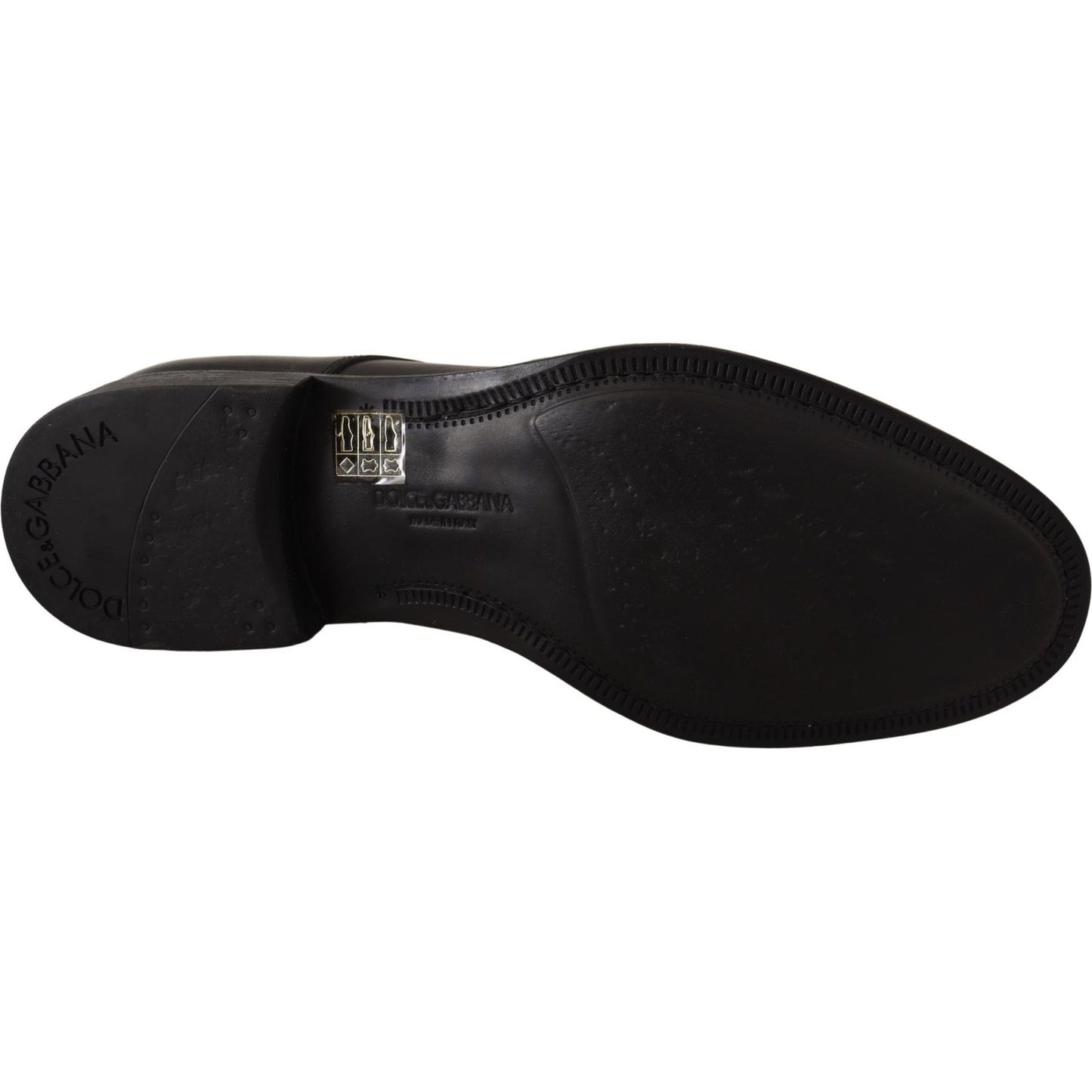 Dolce & Gabbana Black Leather Lace Up Mens Formal Derby Shoes Dress Shoes