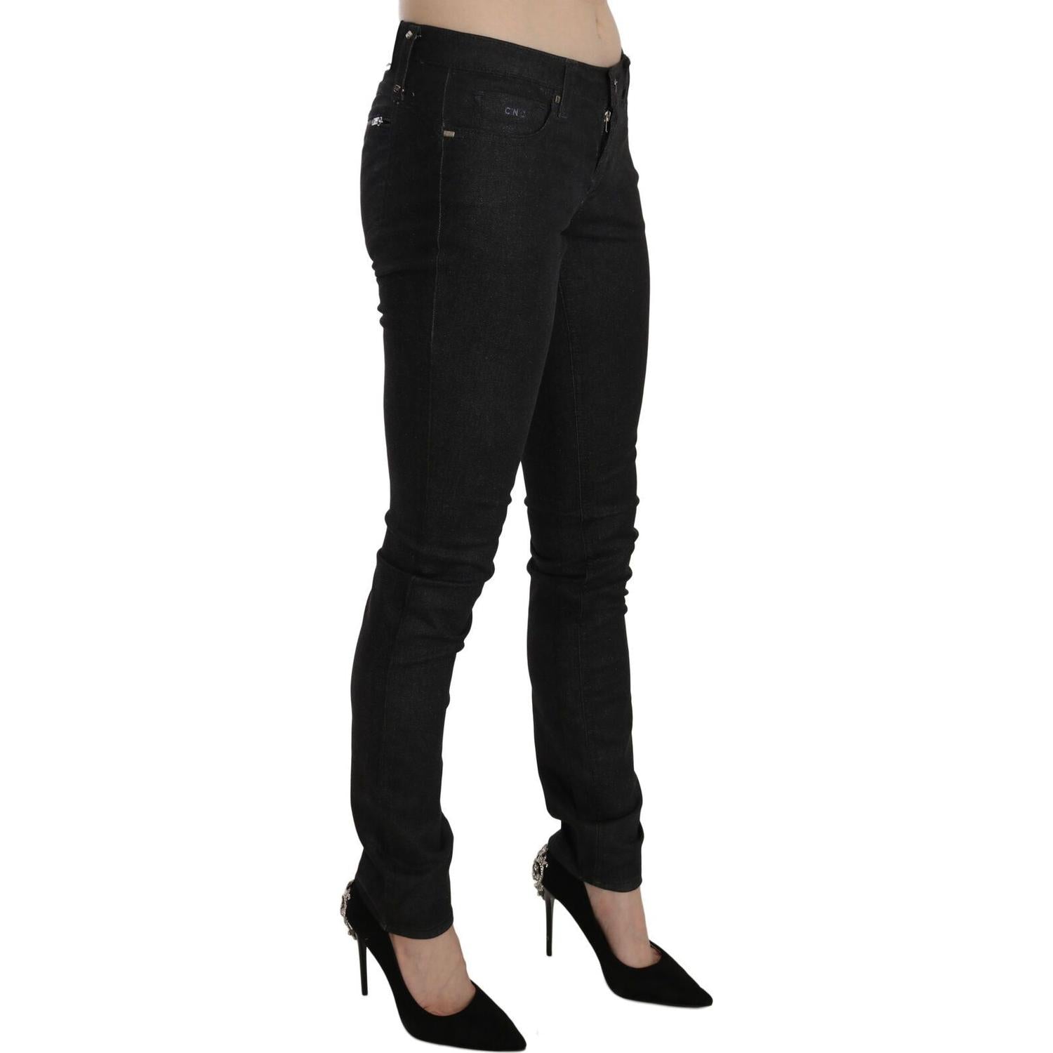 Costume National Black Low Waist Skinny Casual Denim Jeans