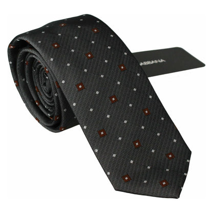 Dolce & Gabbana Gray Patterned Classic Mens Slim Necktie