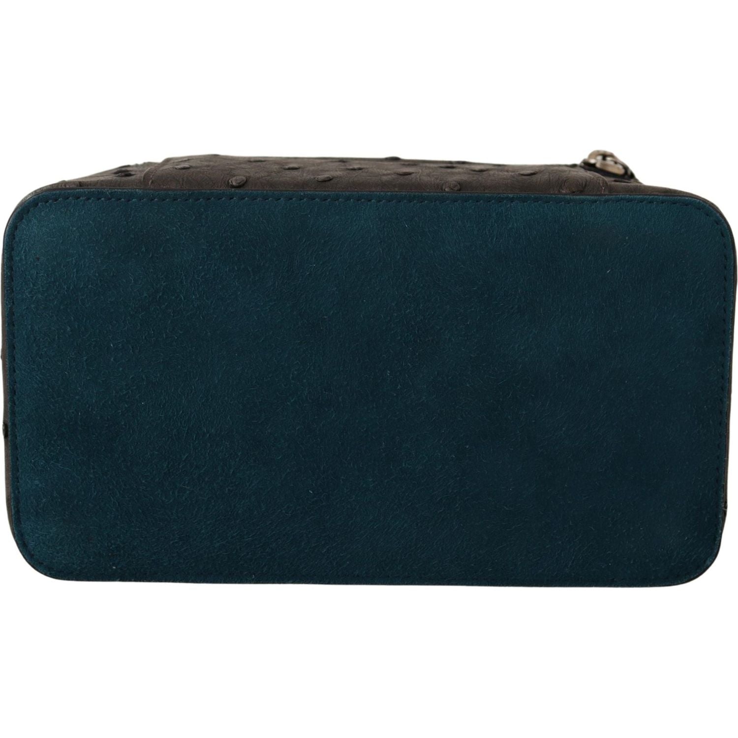 Dolce & Gabbana Gray Skin Leather Vanity Case Toiletry Shaving Bag