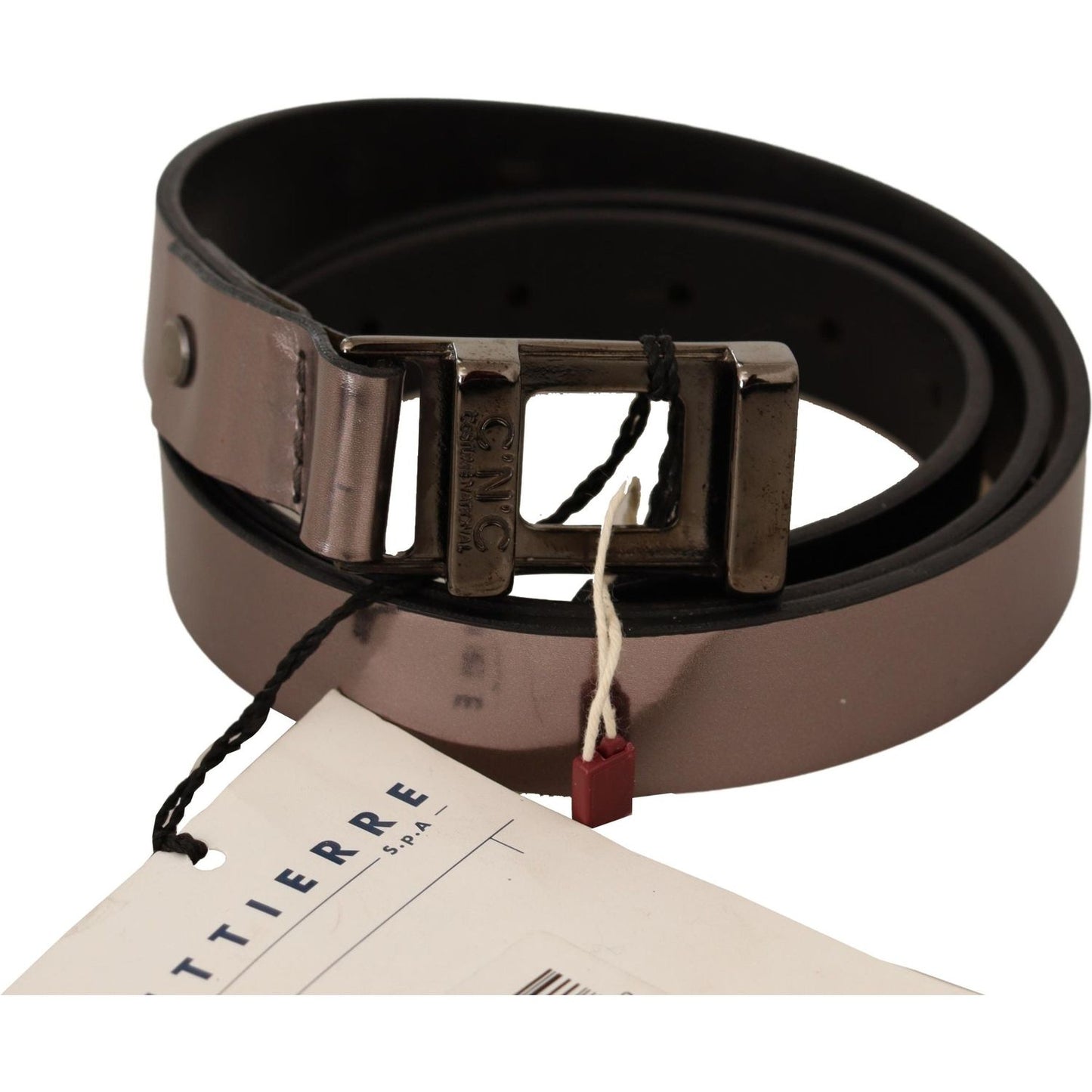 Costume National Pink Metallic Leather Buckle Belt WOMAN BELTS