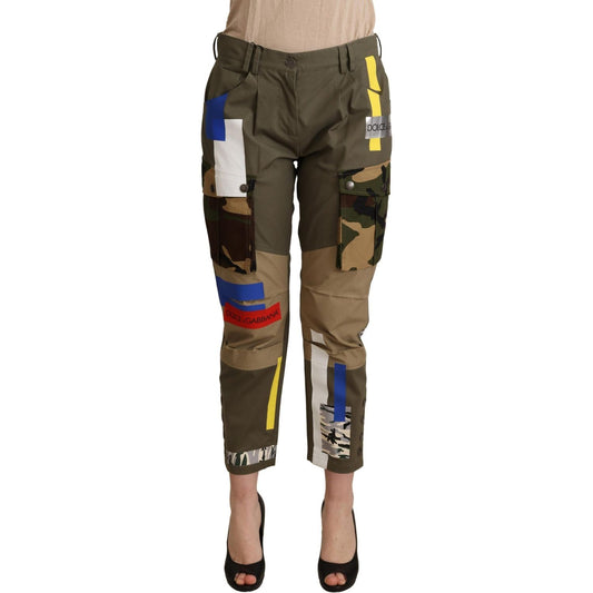 Dolce & Gabbana Green Military Cargo Trouser Cotton Pants Jeans & Pants